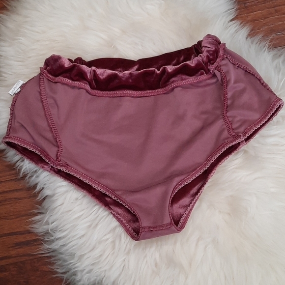 Velvet Dusty Rose Highwaisted Panties - Picture 3 of 4